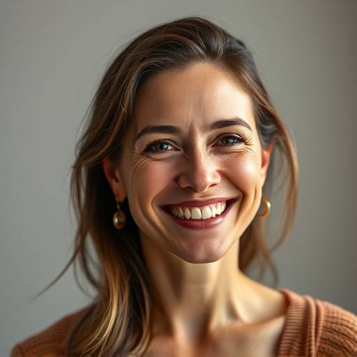 Portrait d'une femme souriante en studio